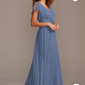 David’s Bridal Flutter Sleeve Full Skirt Dress